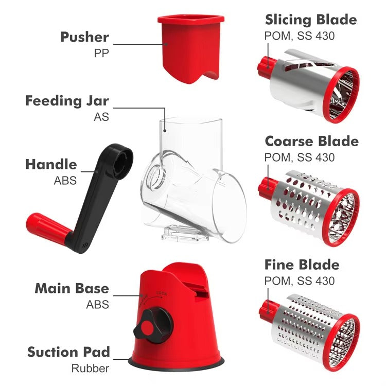 Manual Vegetable Cutter, Slicer & Grater
