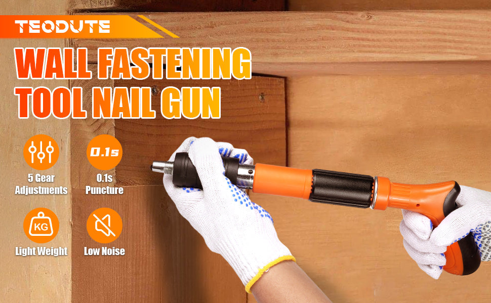 Heavy-Duty Concrete Nail Gun Kit with 10 Free Nails