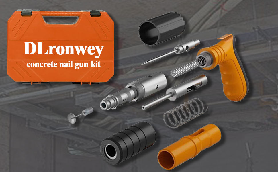 Heavy-Duty Concrete Nail Gun Kit with 10 Free Nails