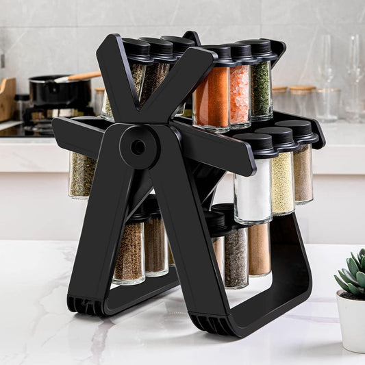 18 jar rotating spice rack