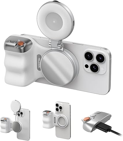 TELESIN Magnetic Camera Grip & LED Selfie Light – Pro Content Creator Bundle